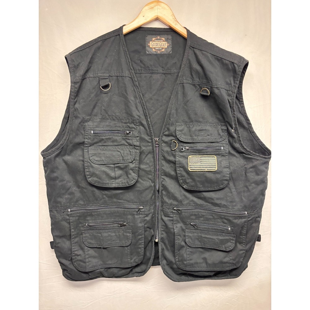 Guide Gear Vest Mens Black Hunting‎ Fishing Outdoor Multi Pockets 3XL Vintage